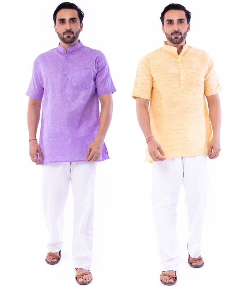     			DESHBANDHU DBK Multi Cotton Men's Regular Kurta ( Pack of 2 )