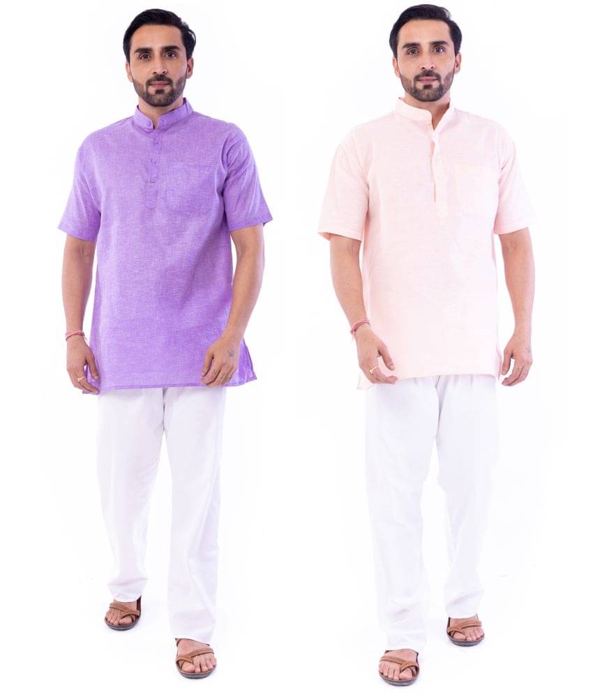     			DESHBANDHU DBK Multi Cotton Men's Regular Kurta ( Pack of 2 )