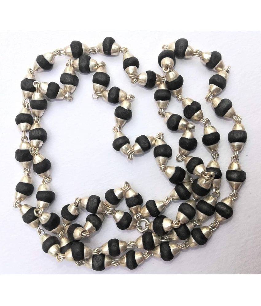     			DvR ClicK Tulsi Mala Silver cap black ( Pack of 1 )