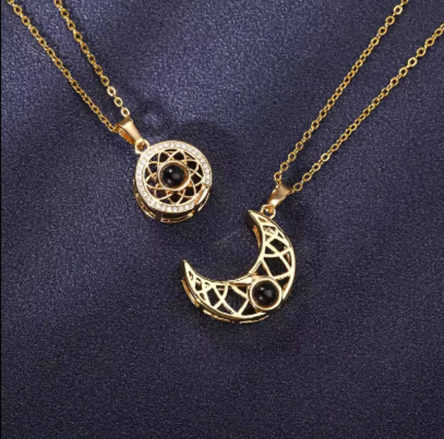     			FASHION FRILL Golden Pendant ( Pack of 2 )