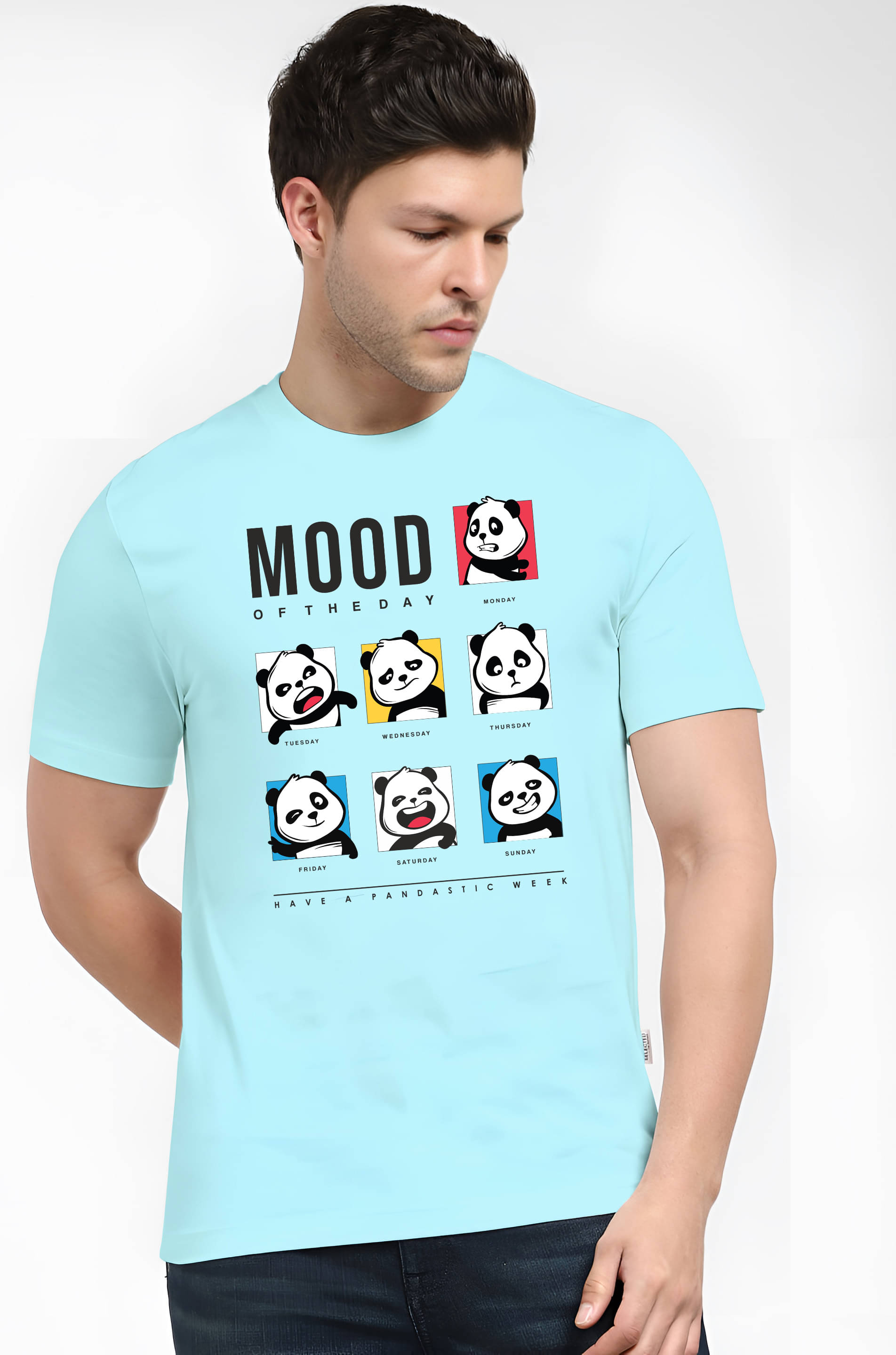 FLYIND Men Cotton Regular Fit Printed T-Shirt ( Sky Blue ) FLYIND Men Cotton Regular Fit Printed T-Shirt ( Sky Blue )