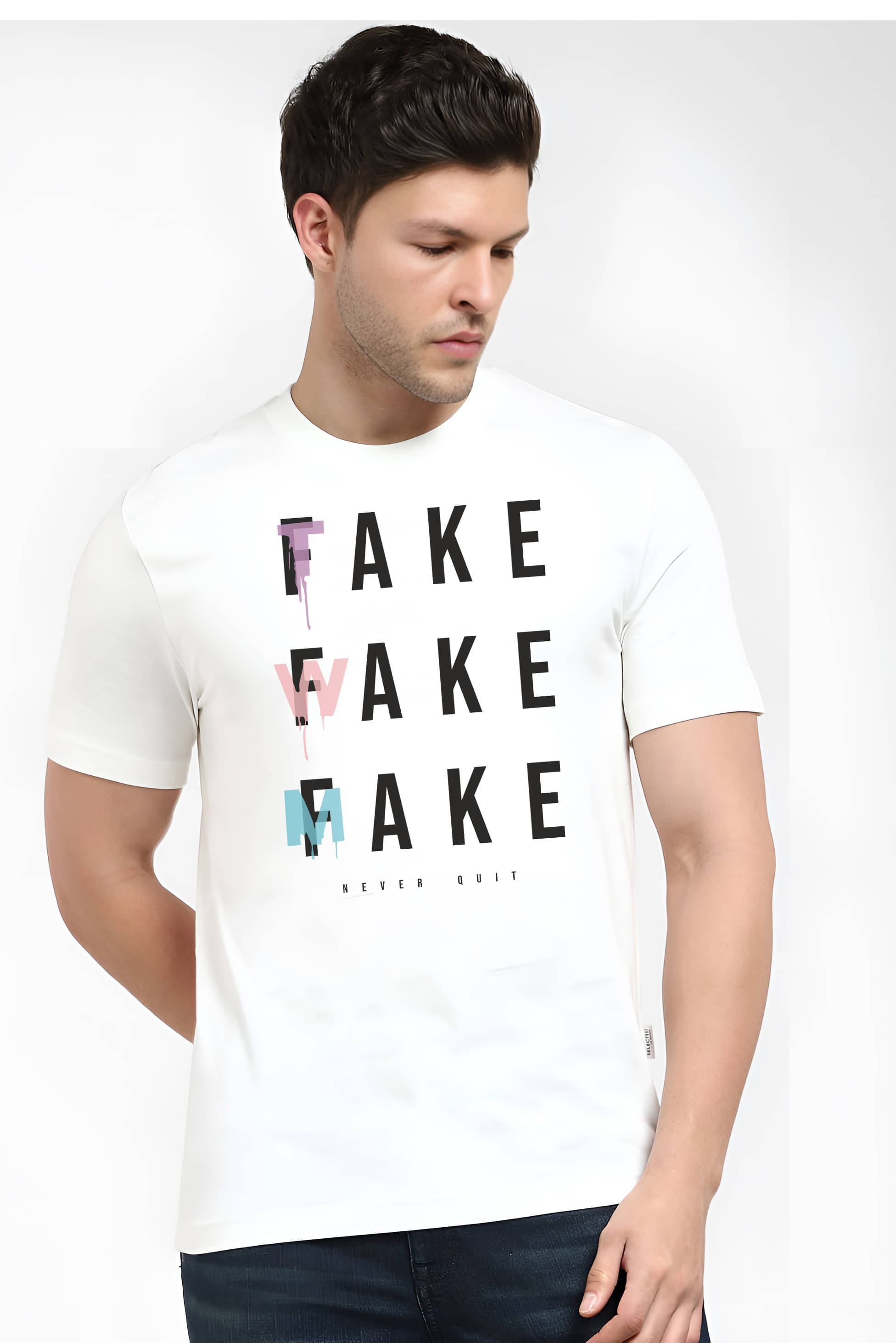 FLYIND Men Cotton Regular Fit Printed T-Shirt ( White ) FLYIND Men Cotton Regular Fit Printed T-Shirt ( White )