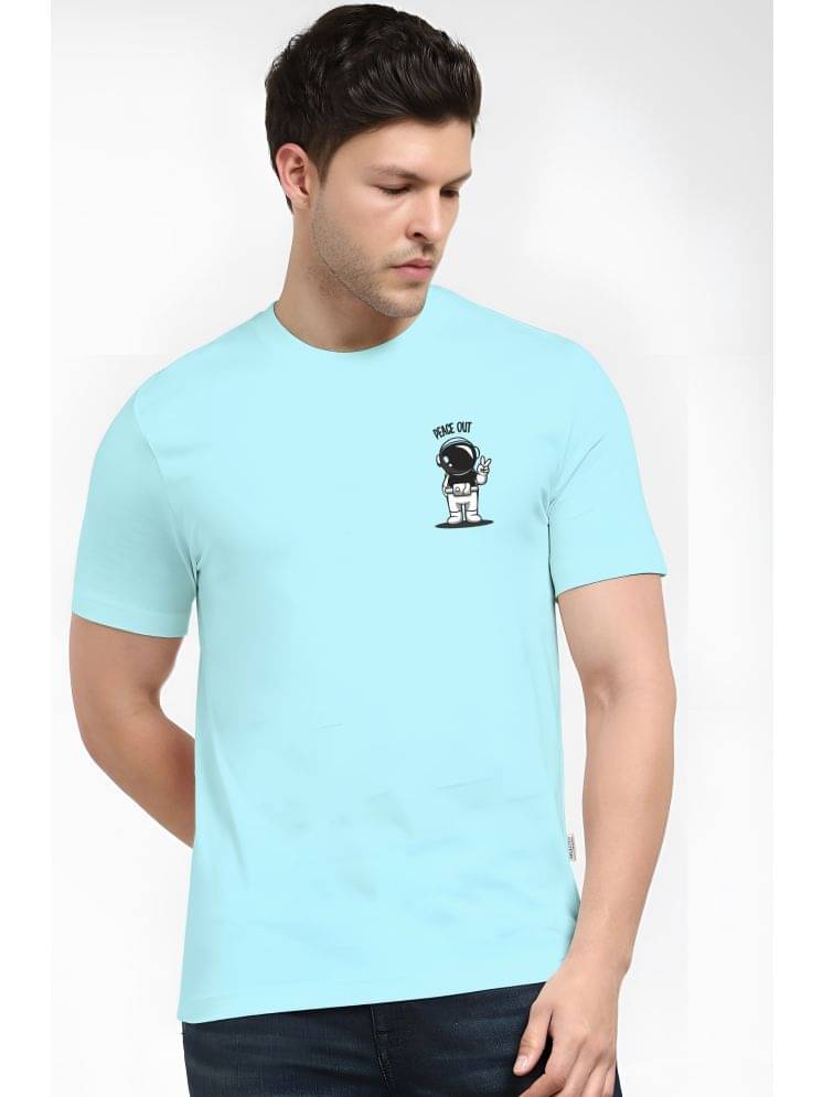 FLYIND Men Cotton Regular Fit Printed T-Shirt ( Sky Blue ) FLYIND Men Cotton Regular Fit Printed T-Shirt ( Sky Blue )