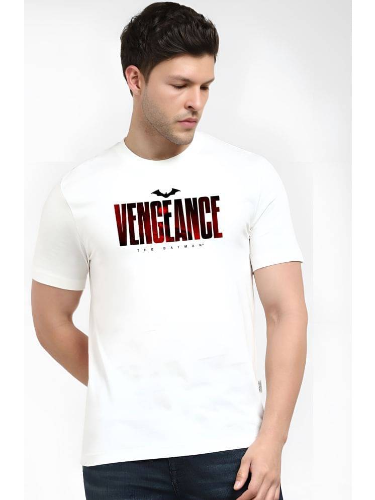     			FLYIND Men Cotton Regular Fit Printed T-Shirt ( White )