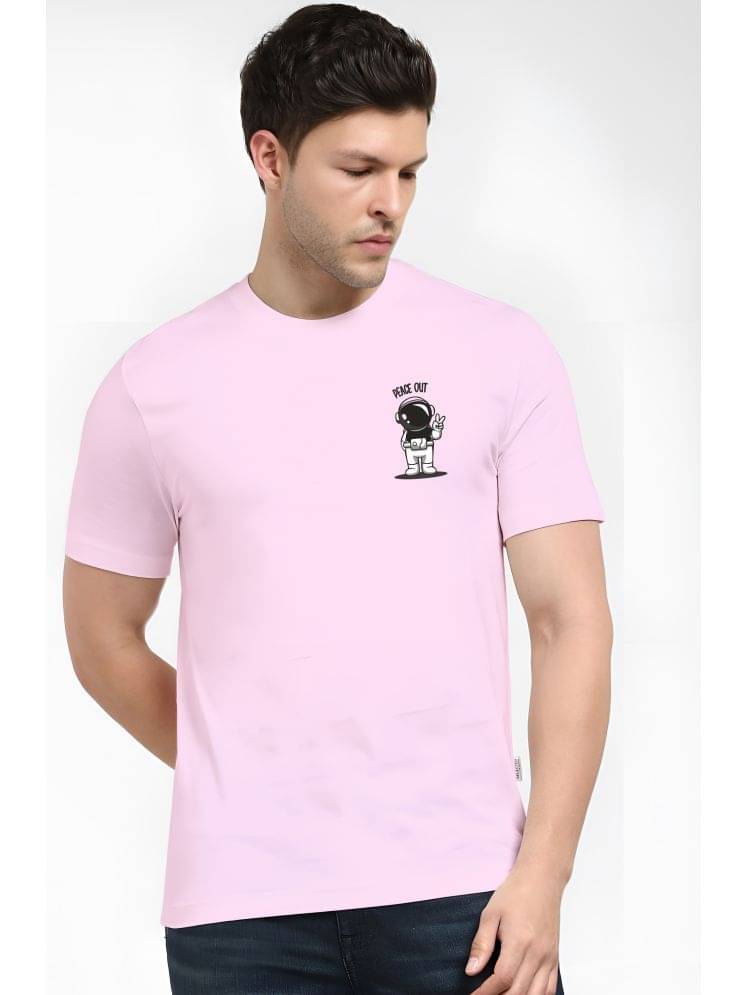 FLYIND Pack of 1 Cotton Regular Fit Men's T-Shirt ( Pink ) FLYIND Pack of 1 Cotton Regular Fit Men's T-Shirt ( Pink )