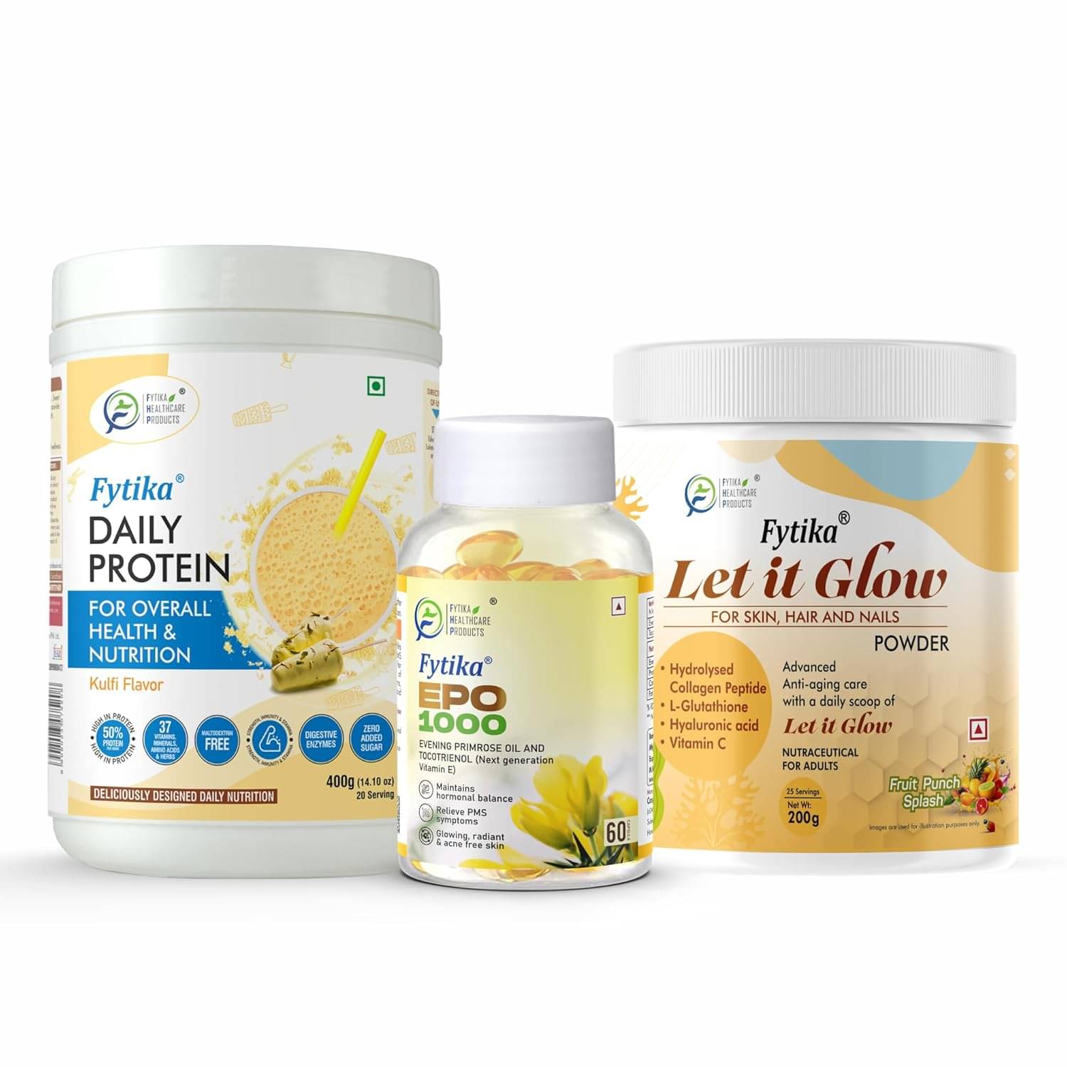     			FYTIKA Protein + EPO1000 + Collagen 3 gm Pack of 3
