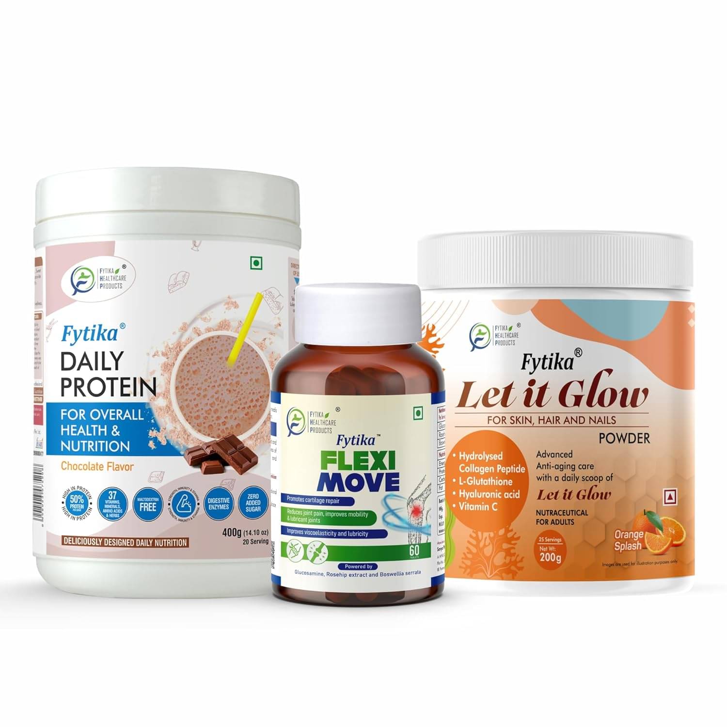     			FYTIKA Protein + FlexiMove + Collagen 3 gm Pack of 3