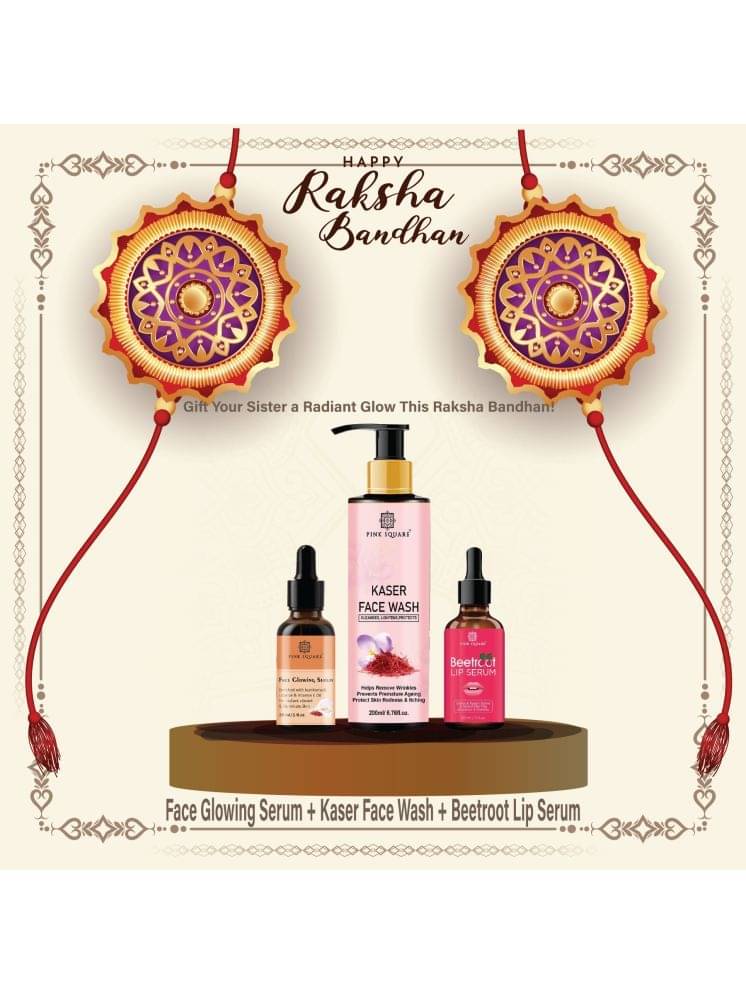     			Face Glowing Serum 30ml, Kaser Face Wash 200ml & Beetroot Lip Serum for Soft Lips 30ml - Combo of 3