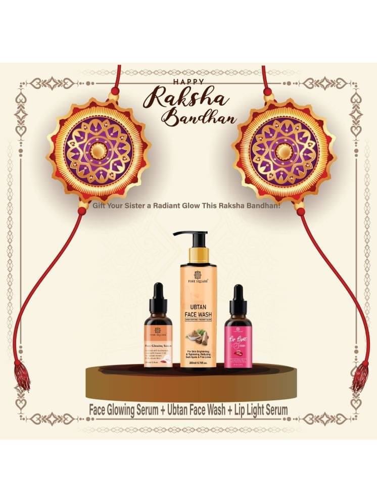     			Face Glowing Serum 30ml, Ubtan Face Wash 200ml & Lip Light Serum for Repair Lips 30ml - Combo of 3