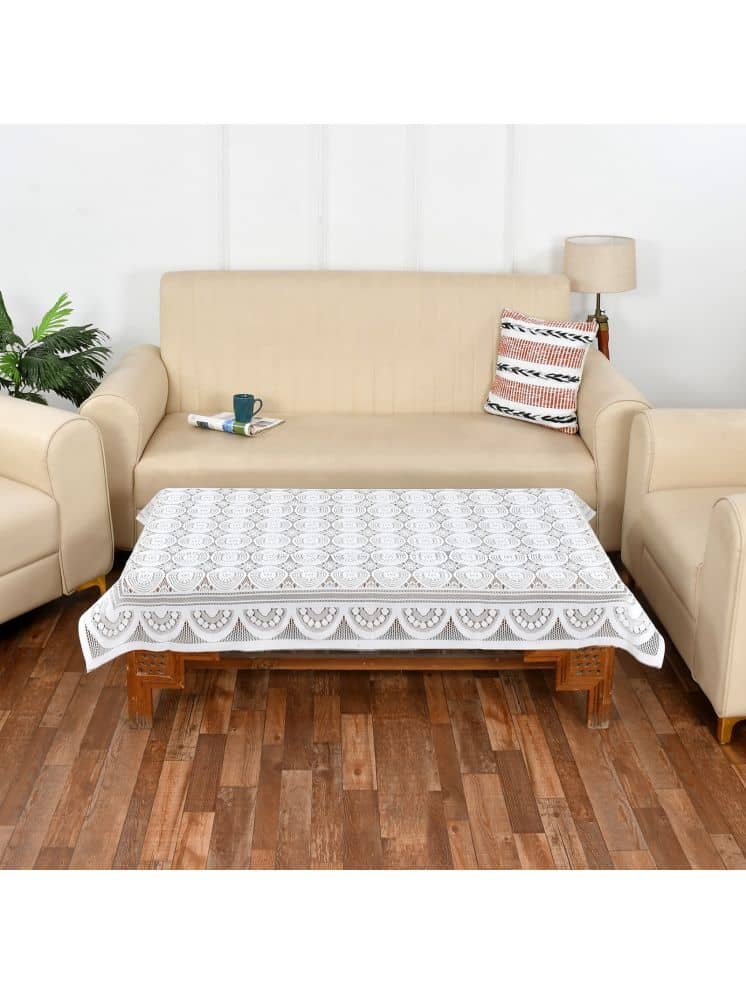 GoCose Home Printed Cotton 4 Seater Rectangle Table Cover ( 101 x 152 ) cm Pack of 1 White