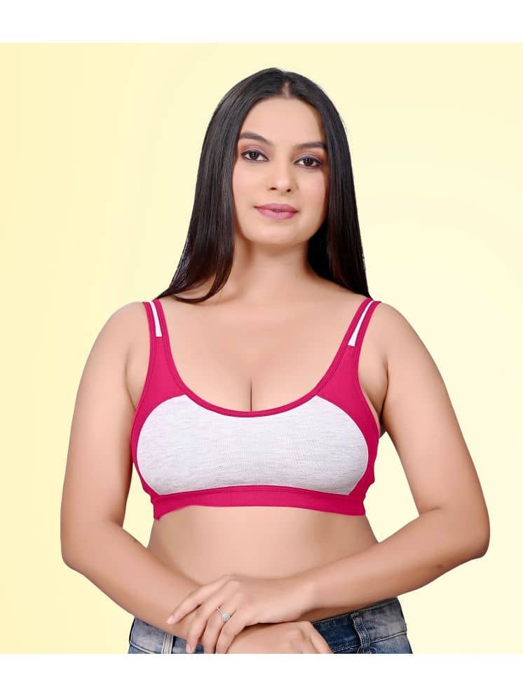 HAYA Cotton Non Padded Women's Everyday Bra ( Pink ) Rima J Sports D706