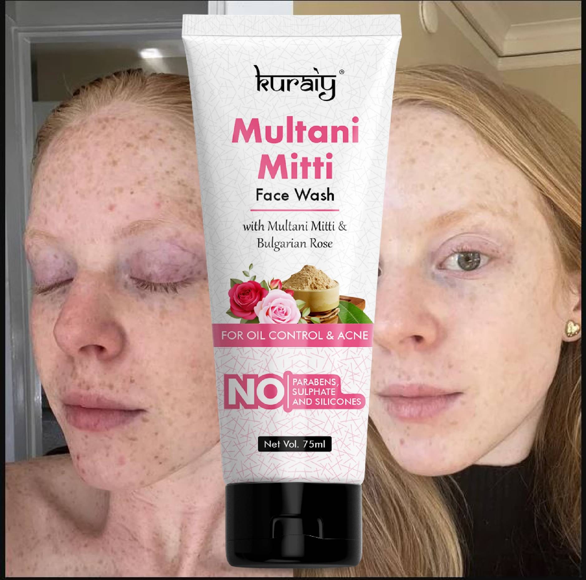 KURAIY Original Multani Mitti for oily skin and normal skin Face Wash (75 ml) KURAIY Original Multani Mitti for oily skin and normal skin Face Wash (75 ml)