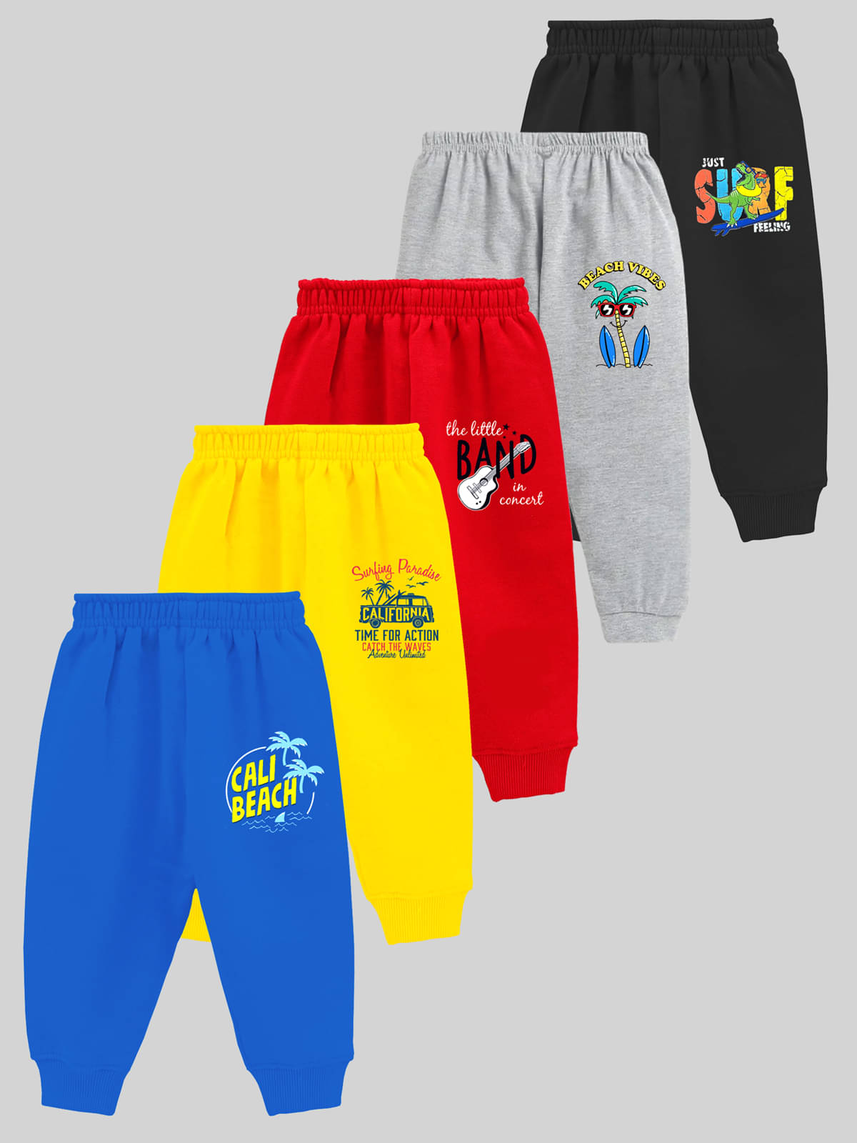     			Kuchipoo Pack of 5 Baby Boys Cotton Blend Trackpant ( Multicolor 4 )