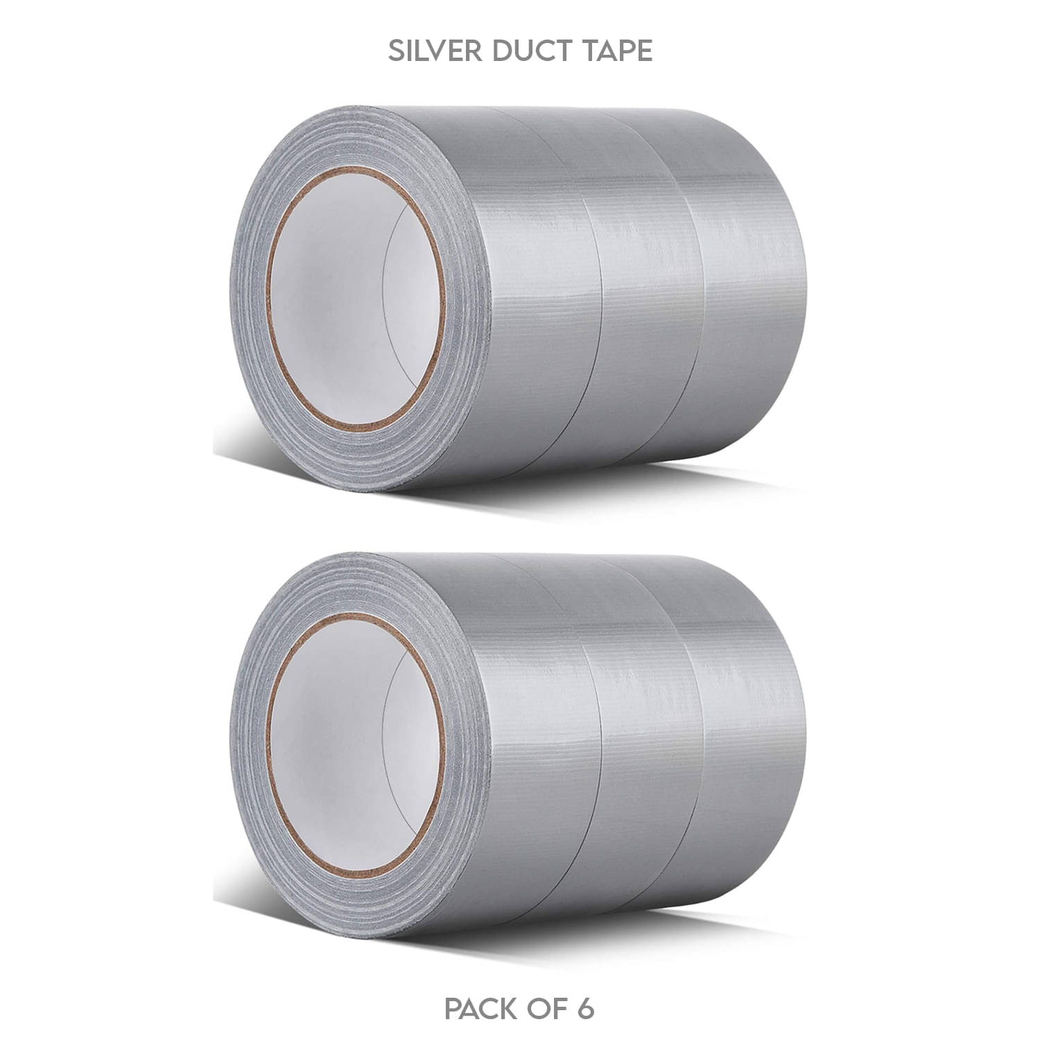 LXMI Heavy Duty Silver Duct Tape - 6 Roll Multi Pack Industrial Lot – 50 m x 2in Silver Single Sided Duct Tape ( Pack of 6 ) LXMI Heavy Duty Silver Duct Tape - 6 Roll Multi Pack Industrial Lot – 50 m x 2in Silver Single Sided Duct Tape ( Pack of 6 )