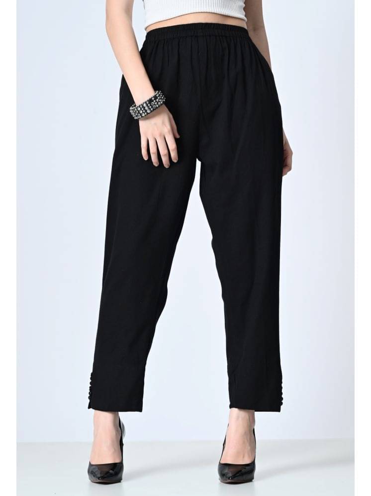     			MAURYA Black Cotton Regular Women's Casual Pants ( Pack of 1 )