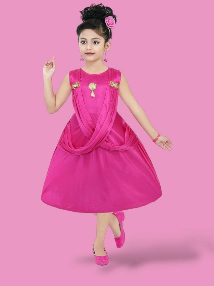     			Mullick the designer Polyester Frock For Girls ( Pack of 1 , Pink )