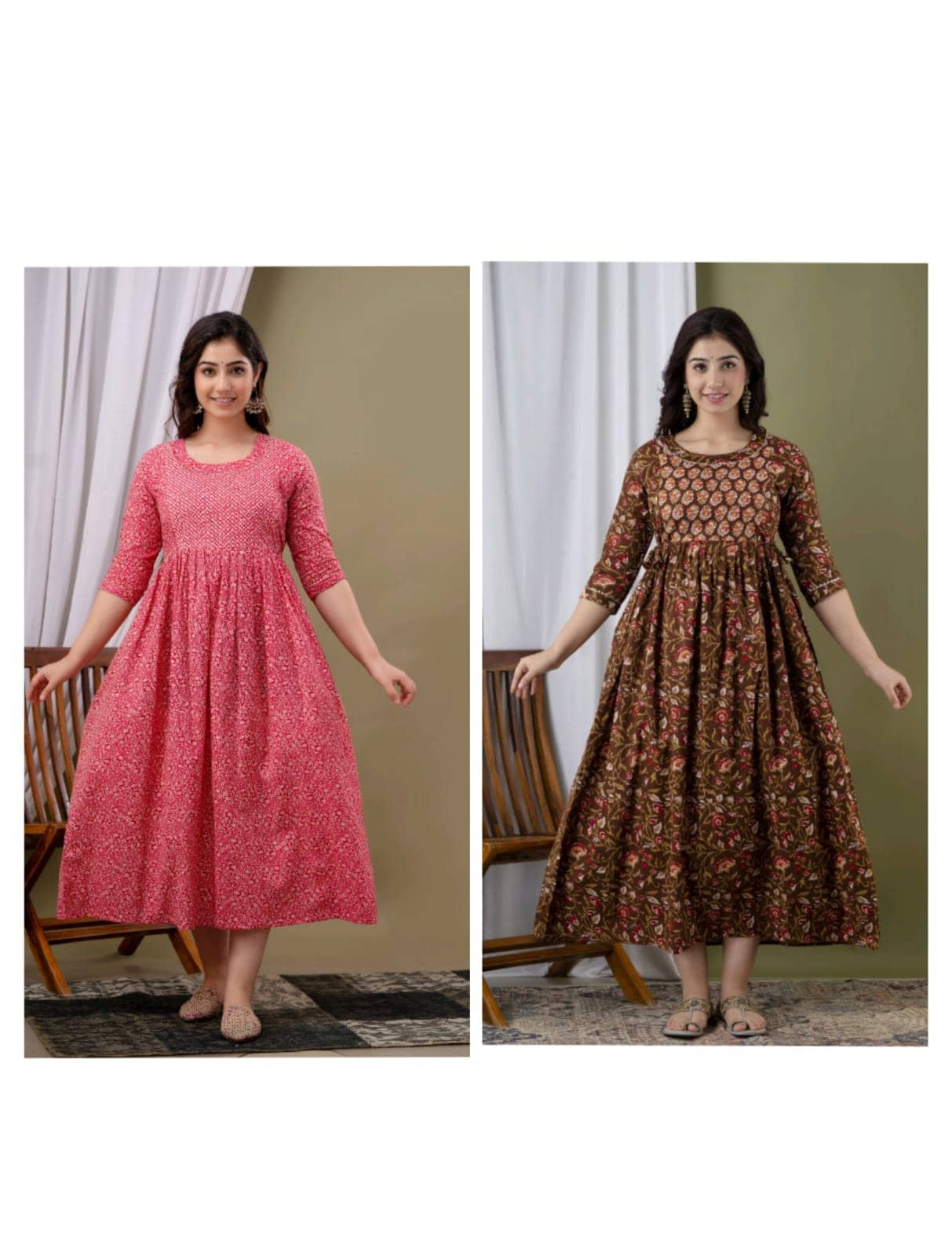 Nevisha Style Multi Color Cotton Maternity Kurta Pack of 2