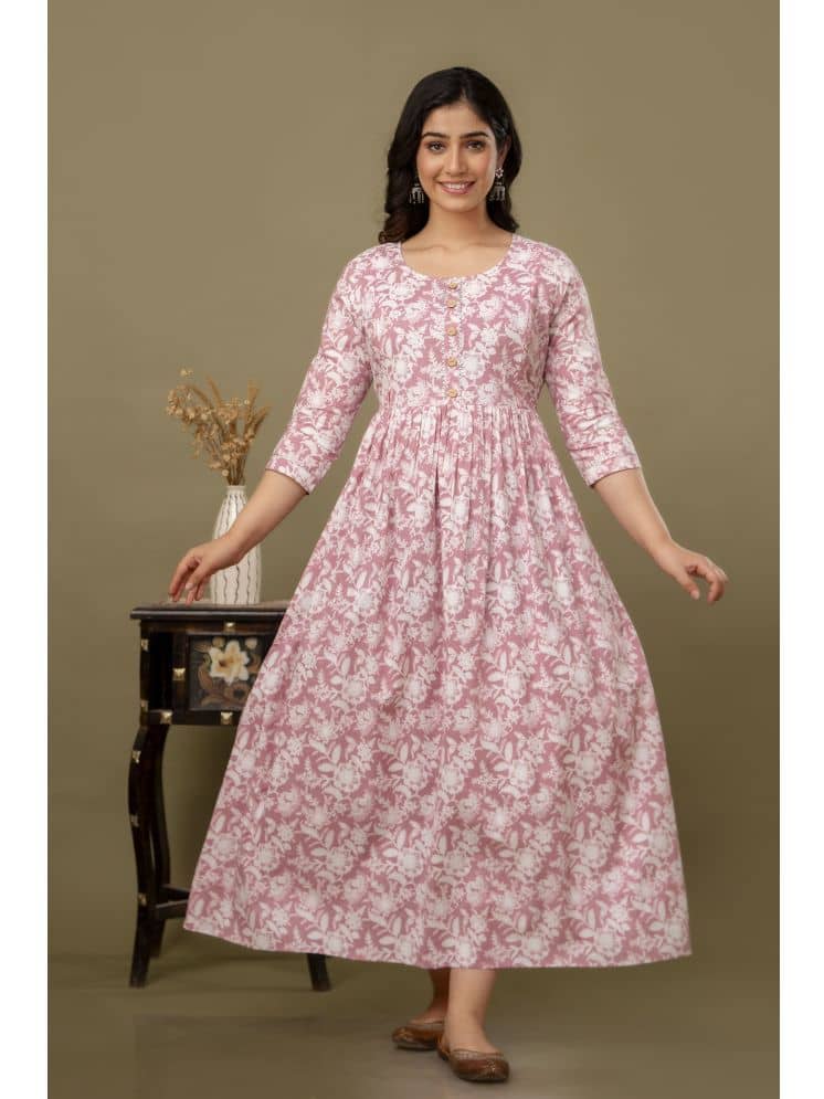 Nevisha Style Pink Cotton Maternity Kurta Single