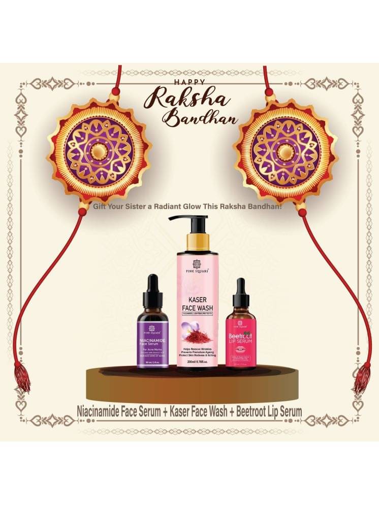     			Niacinamide Face Serum 30ml, Kaser Face Wash 200ml & Beetroot Lip Serum for Soft Lips 30ml - Combo of 3