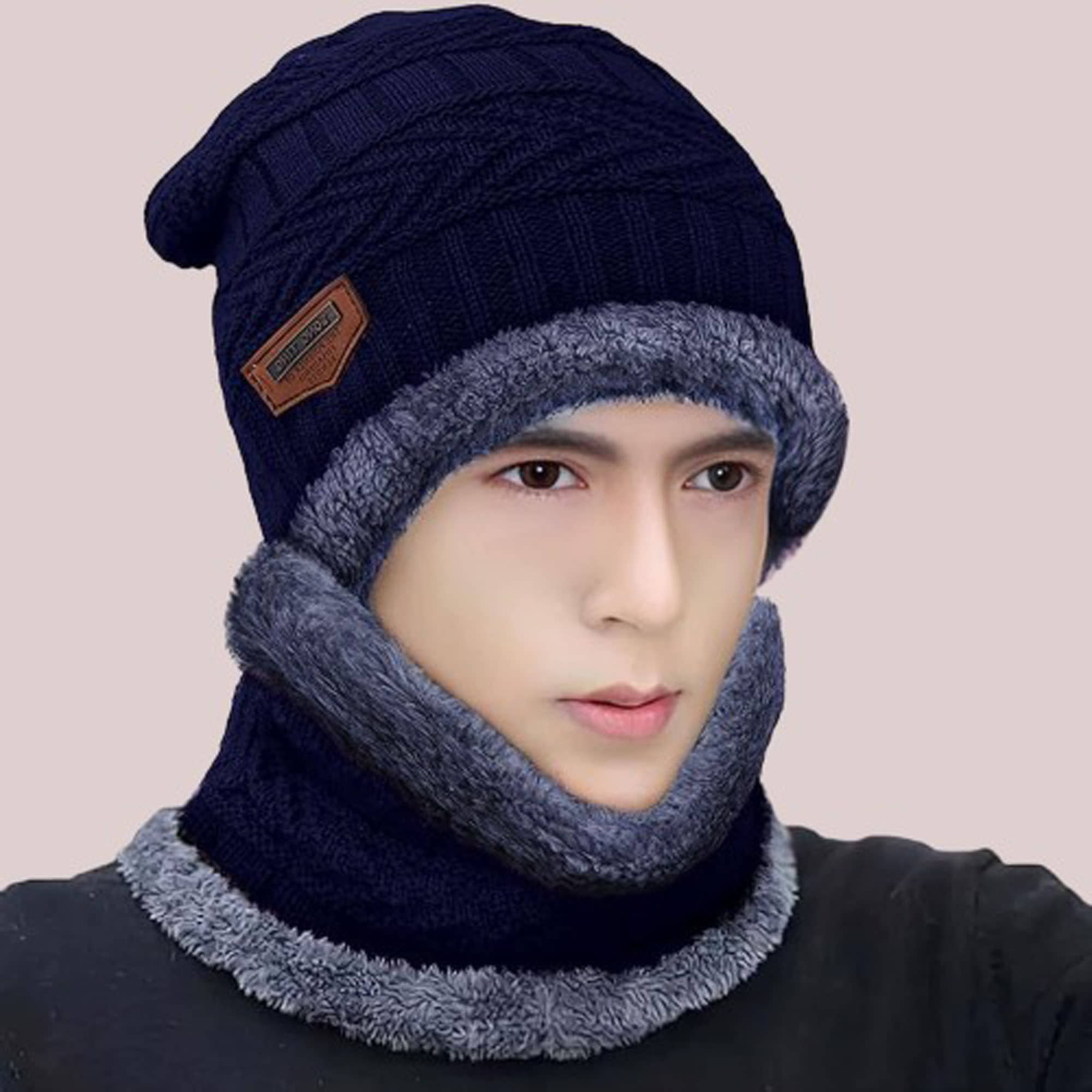 Paryag Blue Woollen Men's Cap ( Pack of 1 )
