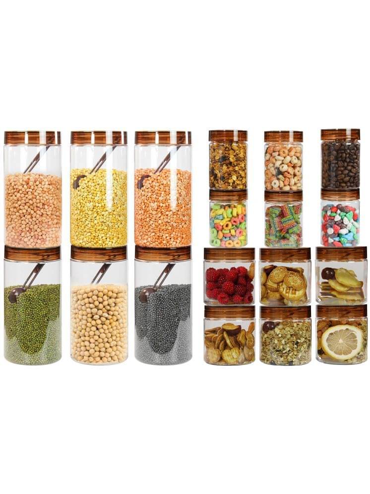 PearlPet 300ml,500ml,1700ml Plastic Brown Multi-Purpose Container ( Set of 18 ) PearlPet 300ml,500ml,1700ml Plastic Brown Multi-Purpose Container ( Set of 18 )