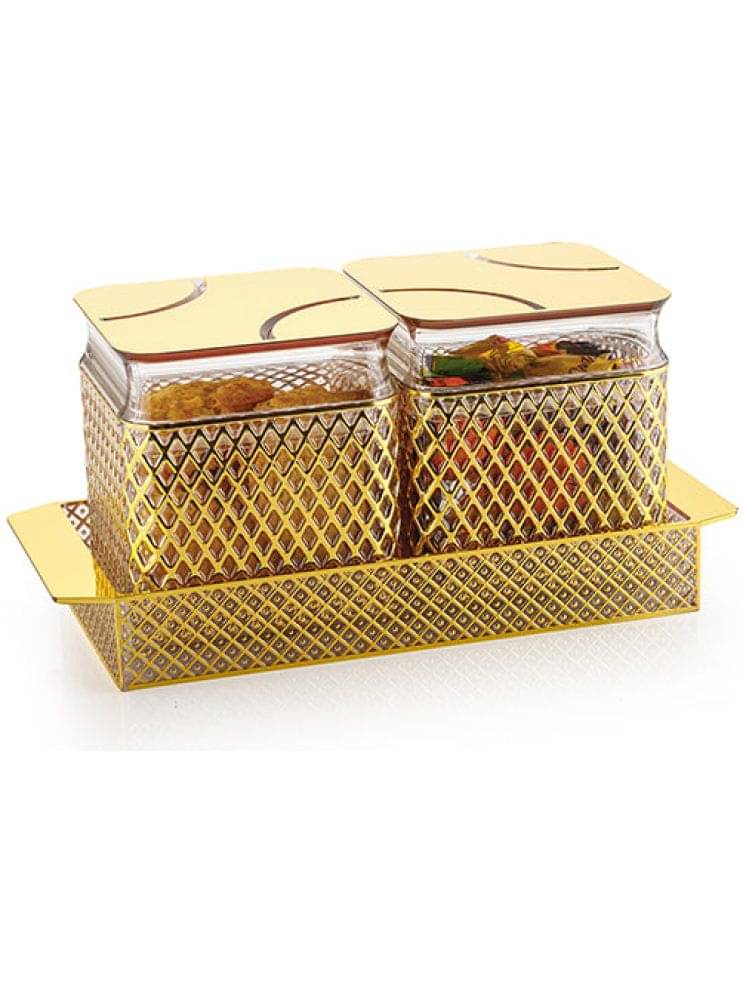 PearlPet Fiesta-Gold-2Pcs Plastic Gold Multi-Purpose Container ( Set of 2 ) PearlPet Fiesta-Gold-2Pcs Plastic Gold Multi-Purpose Container ( Set of 2 )