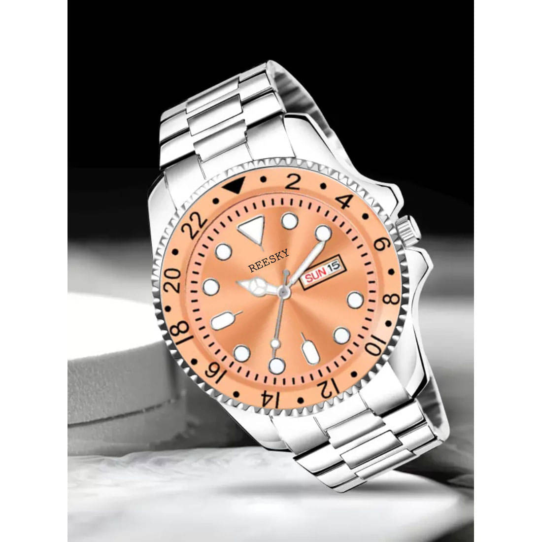     			REESKY Silver Stainless Steel Analog Men's Watch