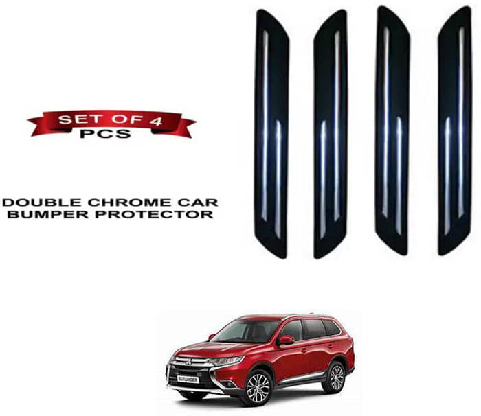     			RONISH Rubber Car Bumper Protector Guard (Double Chrome) For Mitsubisi Outlander