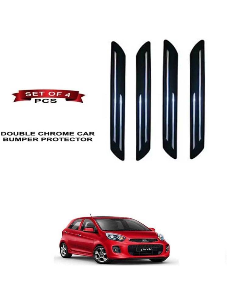 RONISH Rubber Car Bumper Protector Guard (Double Chrome) For Kia Picanto RONISH Rubber Car Bumper Protector Guard (Double Chrome) For Kia Picanto