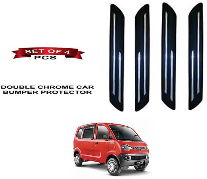 RONISH Rubber Car Bumper Protector Guard (Double Chrome) For Mahindra Jeeto RONISH Rubber Car Bumper Protector Guard (Double Chrome) For Mahindra Jeeto