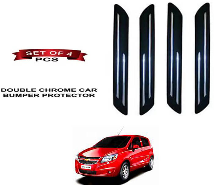     			RONISH Rubber Car Bumper Protector Guard (Double Chrome) For Chevrolet Sail U-VA