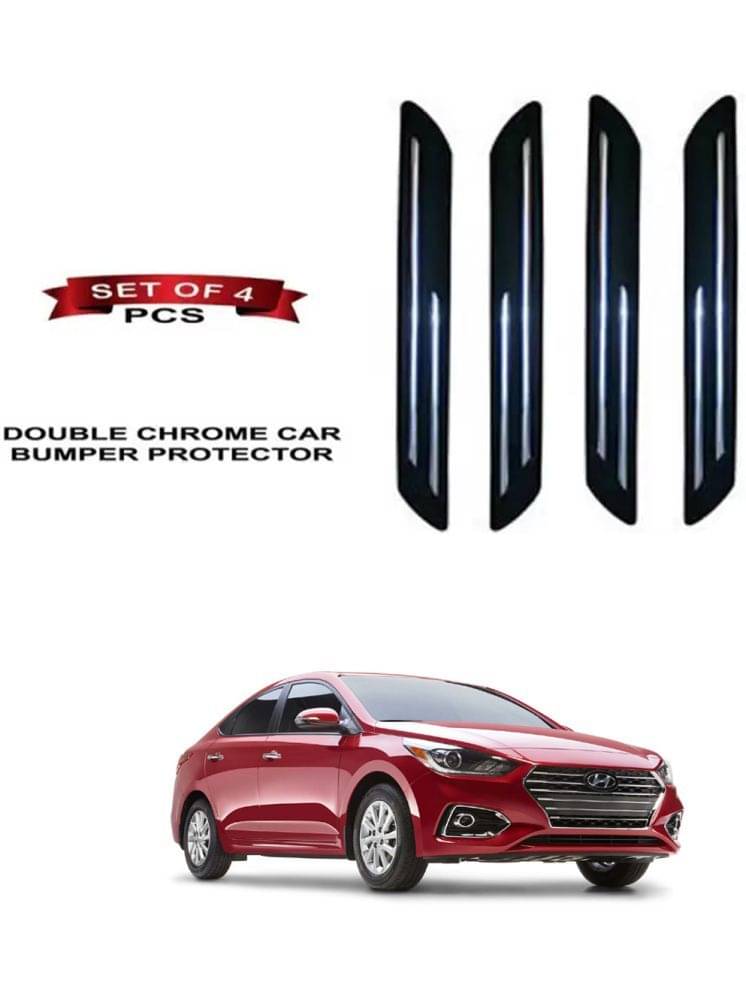 RONISH Rubber Car Bumper Protector Guard (Double Chrome) For Hyundai Verna Facelift     			RONISH Rubber Car Bumper Protector Guard (Double Chrome) For Hyundai Verna Facelift