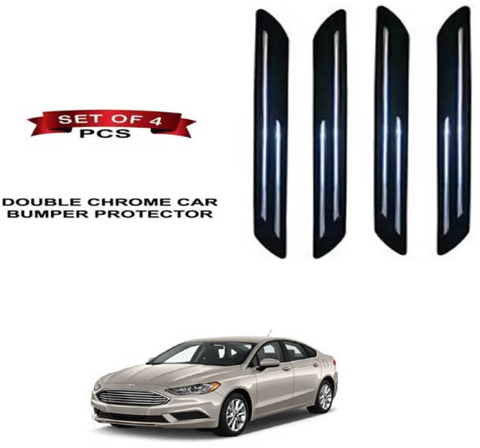 RONISH Rubber Car Bumper Protector Guard (Double Chrome) For Ford Fusion     			RONISH Rubber Car Bumper Protector Guard (Double Chrome) For Ford Fusion