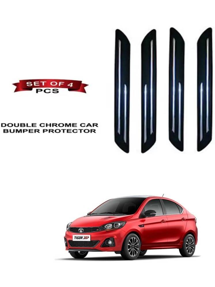 RONISH Rubber Car Bumper Protector Guard (Double Chrome) For Tata Tigor JTP RONISH Rubber Car Bumper Protector Guard (Double Chrome) For Tata Tigor JTP