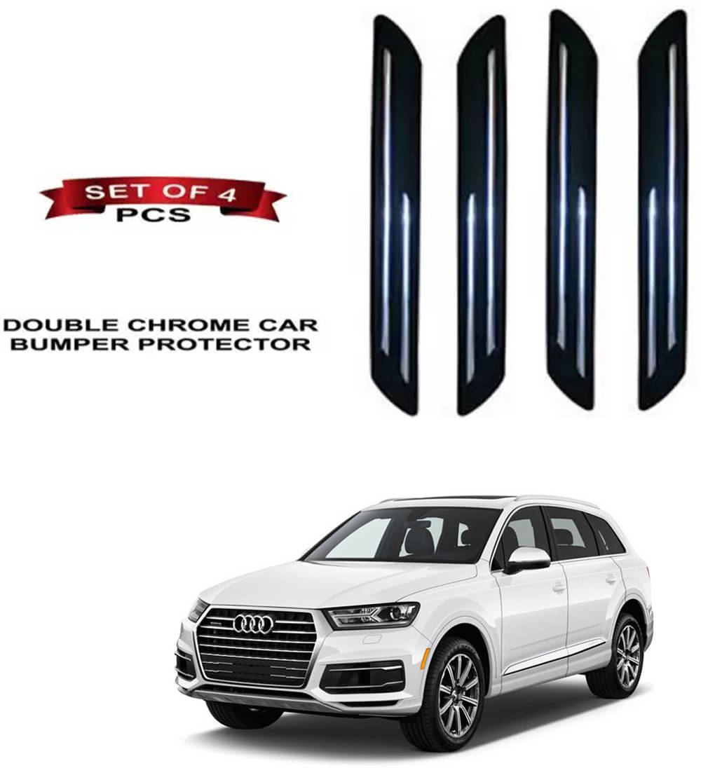 RONISH Rubber Car Bumper Protector Guard (Double Chrome) For Audi Q7 2020 RONISH Rubber Car Bumper Protector Guard (Double Chrome) For Audi Q7 2020