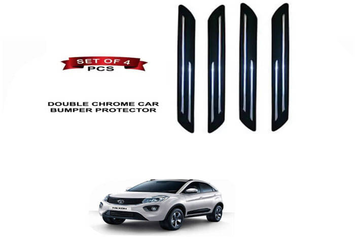     			RONISH Rubber Car Bumper Protector Guard (Double Chrome) For Tata Nexo