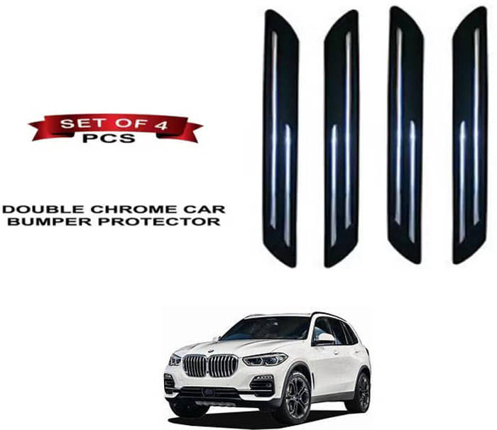     			RONISH Rubber Car Bumper Protector Guard (Double Chrome) For BMW X5