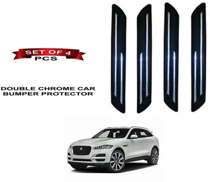 RONISH Rubber Car Bumper Protector Guard (Double Chrome) For Jaguar F-Pace RONISH Rubber Car Bumper Protector Guard (Double Chrome) For Jaguar F-Pace