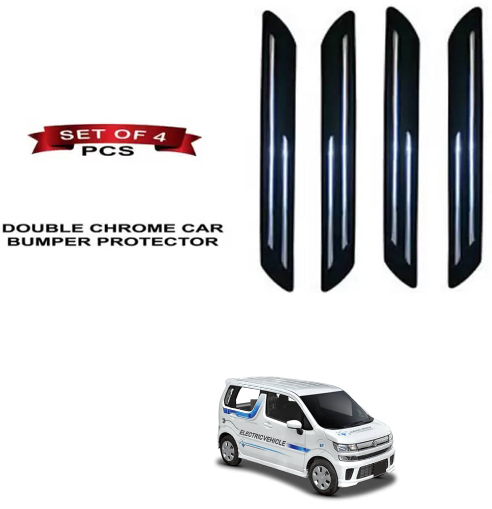 RONISH Rubber Car Bumper Protector Guard (Double Chrome) For Maruti Suzuki Wagon R EV RONISH Rubber Car Bumper Protector Guard (Double Chrome) For Maruti Suzuki Wagon R EV