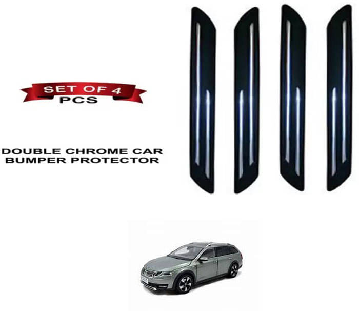     			RONISH Rubber Car Bumper Protector Guard (Double Chrome) For Skoda Octavia Combi