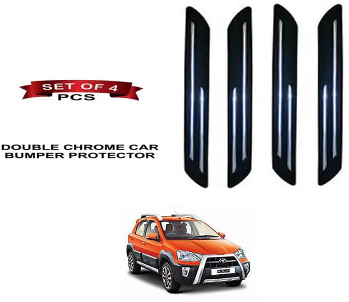 RONISH Rubber Car Bumper Protector Guard (Double Chrome) For Toyota Etios Cross RONISH Rubber Car Bumper Protector Guard (Double Chrome) For Toyota Etios Cross