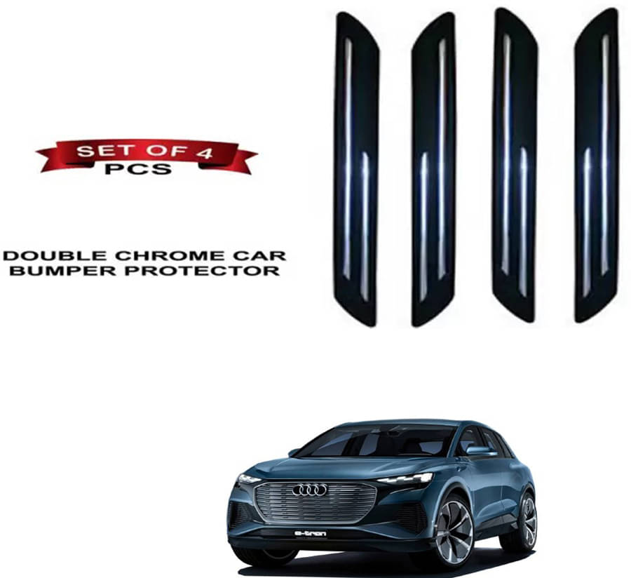     			RONISH Rubber Car Bumper Protector Guard (Double Chrome) For Audi e-tron Sportback