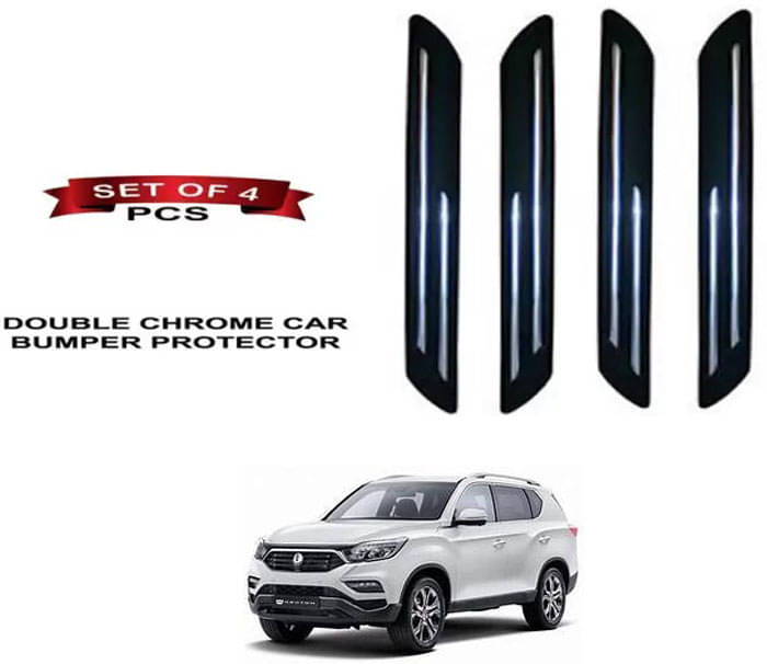 RONISH Rubber Car Bumper Protector Guard (Double Chrome) For Mahindra XUV 700 RONISH Rubber Car Bumper Protector Guard (Double Chrome) For Mahindra XUV 700