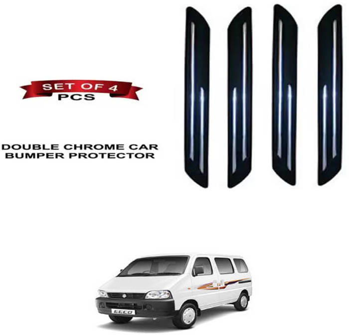    			RONISH Rubber Car Bumper Protector Guard (Double Chrome) For Maruti Suzuki Eeco