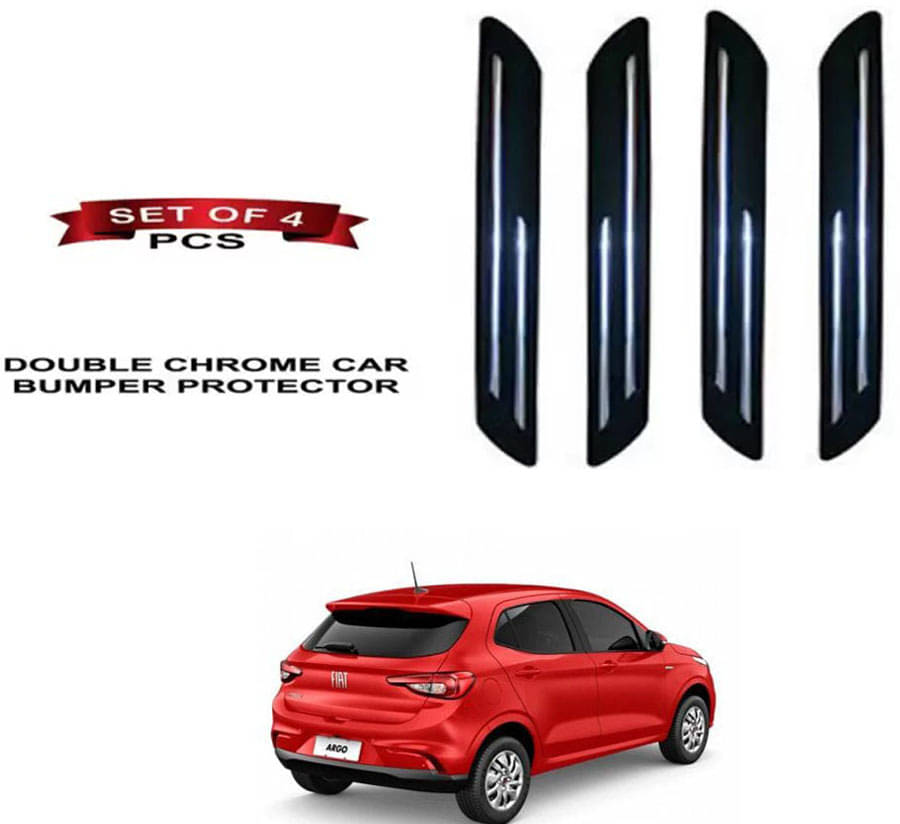 RONISH Rubber Car Bumper Protector Guard (Double Chrome) For Fiat Argo RONISH Rubber Car Bumper Protector Guard (Double Chrome) For Fiat Argo