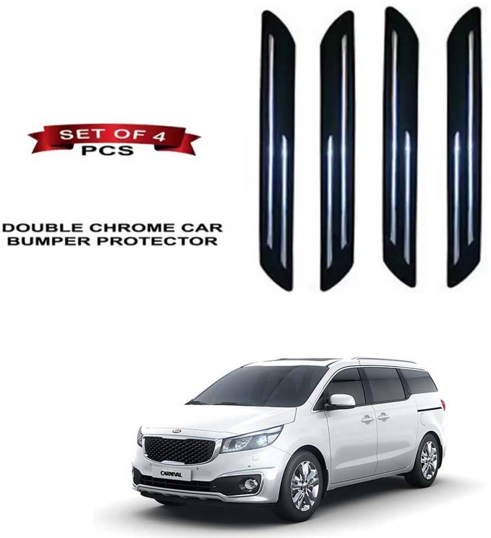     			RONISH Rubber Car Bumper Protector Guard (Double Chrome) For Kia Carnival