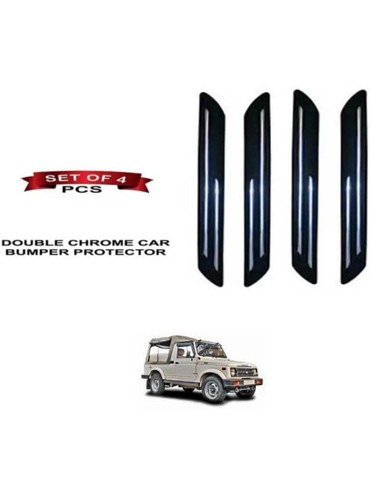     			RONISH Rubber Car Bumper Protector Guard (Double Chrome) For Maruti Suzuki Gypsy King