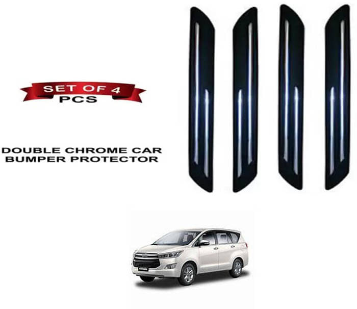     			RONISH Rubber Car Bumper Protector Guard (Double Chrome) For Toyota Innova