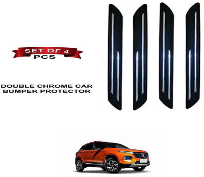     			RONISH Rubber Car Bumper Protector Guard (Double Chrome) For MG Baojun