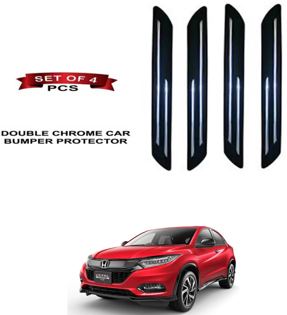RONISH Rubber Car Bumper Protector Guard (Double Chrome) For Honda Vezel     			RONISH Rubber Car Bumper Protector Guard (Double Chrome) For Honda Vezel